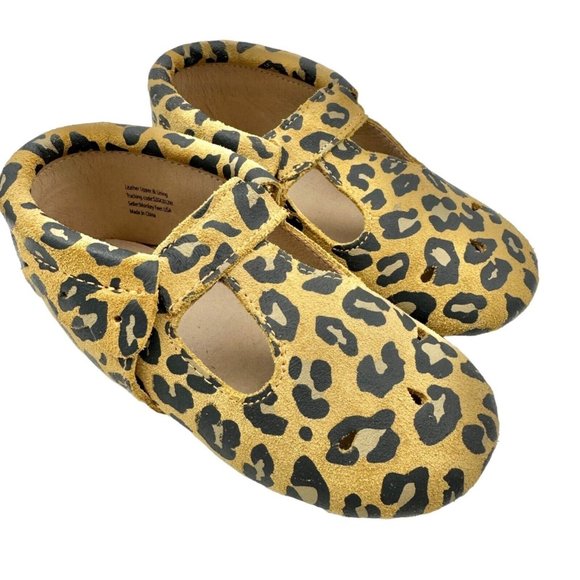 Monkey Feet Kids 3-4Y Shoes Leopard Print Slip On EUC - Picture 1 of 9